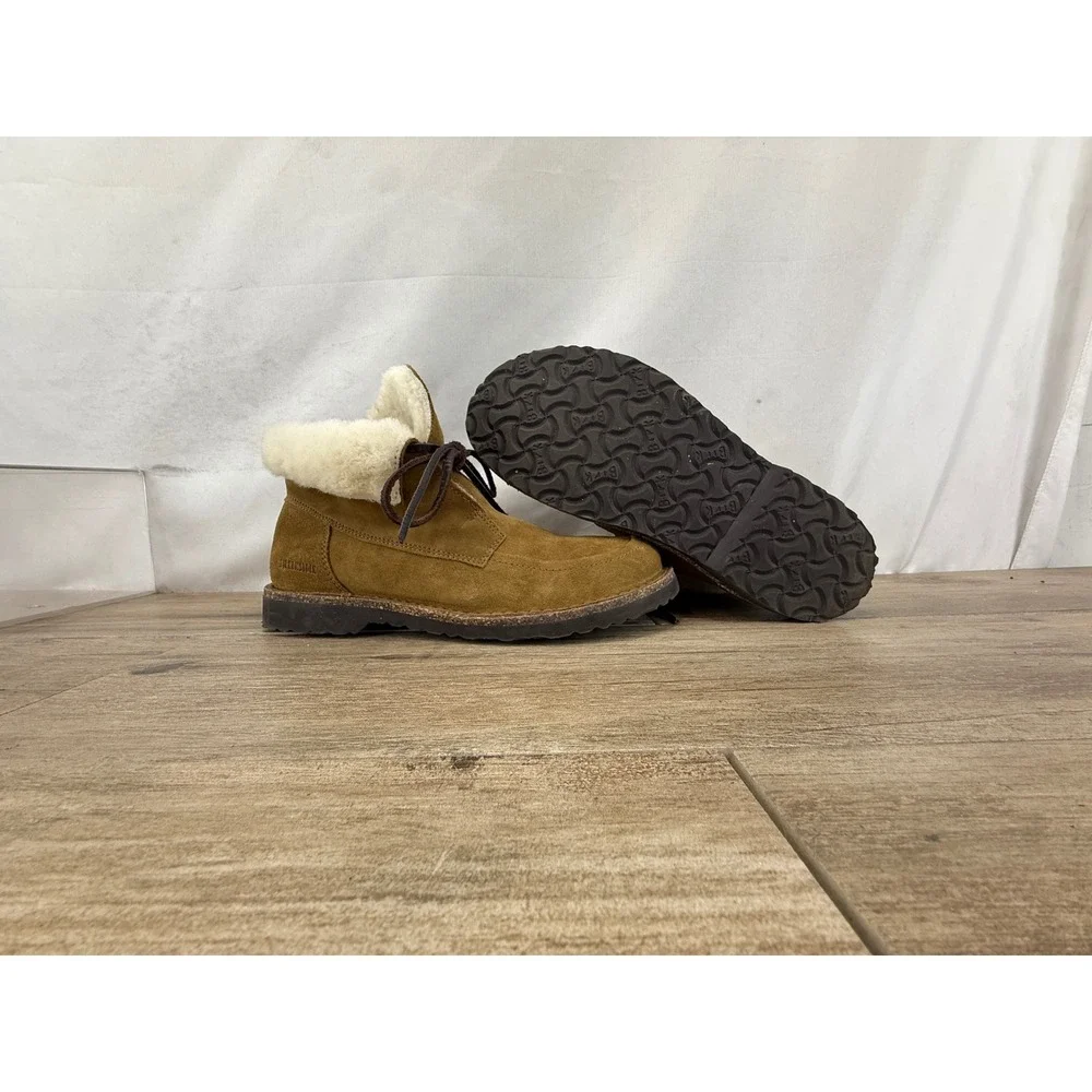 Birkenstock Bakki Suede Shearling Lined Boots Brown Mens 8 Womens 10‎ EU 41